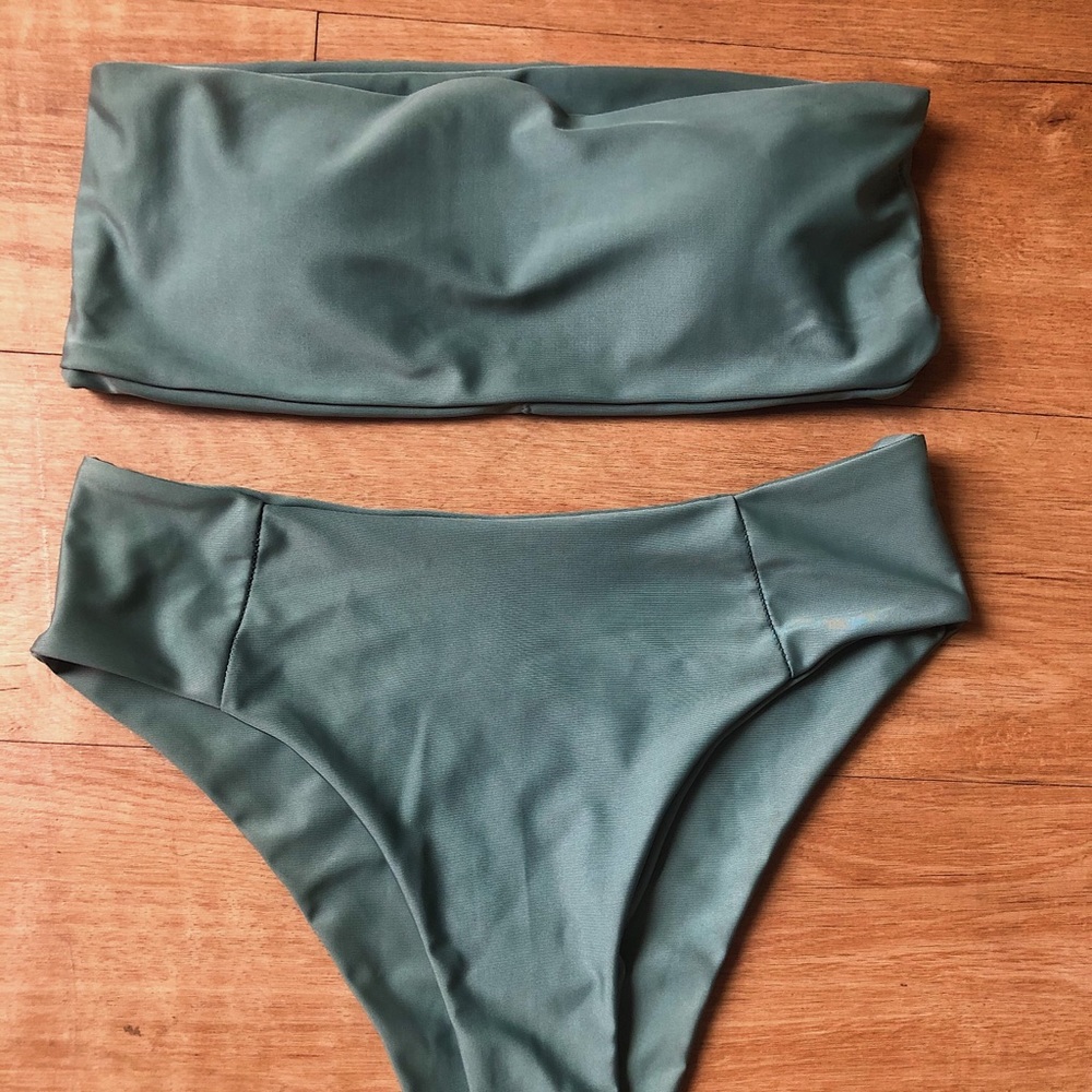 Green high waisted bikini